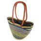 Angled view of the long handle market basket showing the woven interior