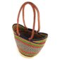 Angled view of the long handle market basket showing the woven interior